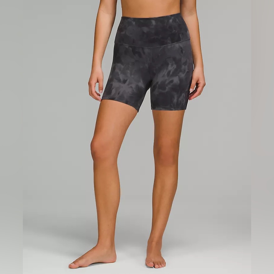 Lulu Lemon Urban Camouflage Black And Gray Bike Shorts